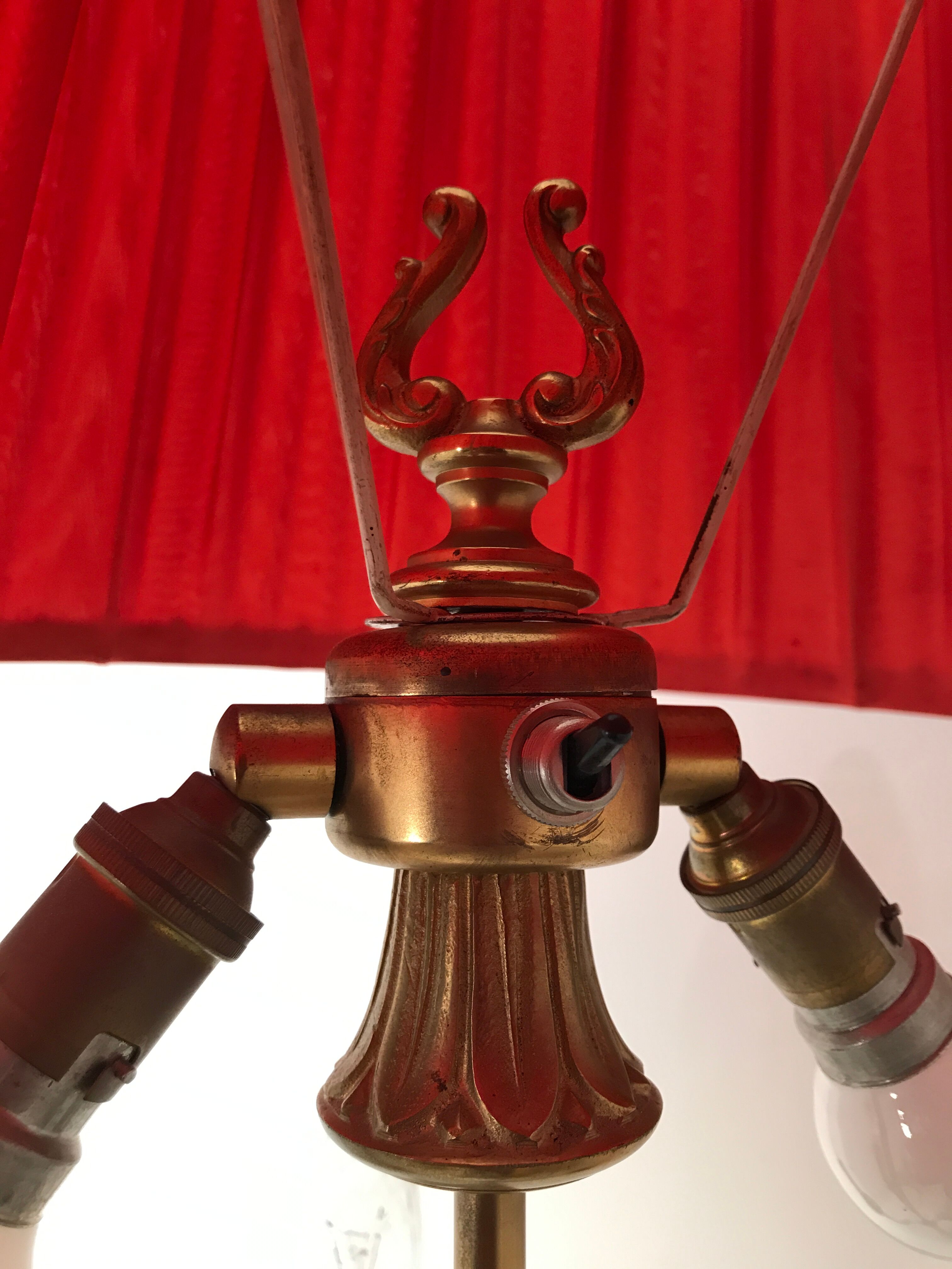 Vintage Louis XV style bronze tripod lamp