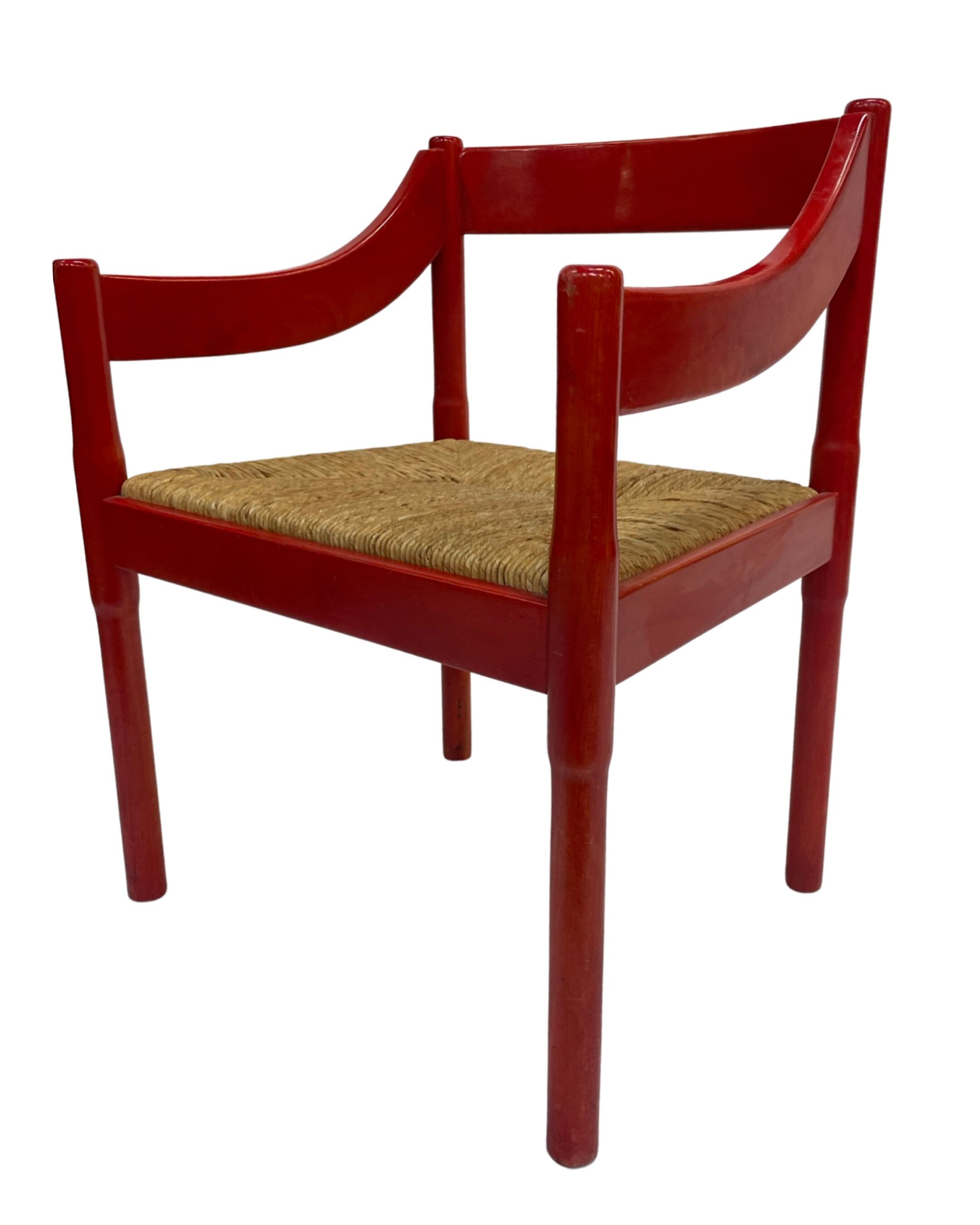 Fauteuil Carimate modèle 892 Vico Magistretti pour Cassina en rouge