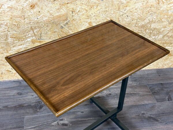 Chariot de service des années 60 et 70, table d'appoint pour dinette, design marron de l'ère spatiale