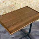 Chariot de service des années 60 et 70, table d'appoint pour dinette, design marron de l'ère spatiale