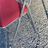 Set de 9 chaises pliantes  des années 70 tweed et métal chromé