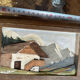 Vintage Carved and Painted Wooden Alpine Plaque 15 / 22 cm