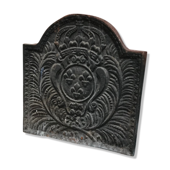 Cast iron fireplace plate decorations "crown and lily"