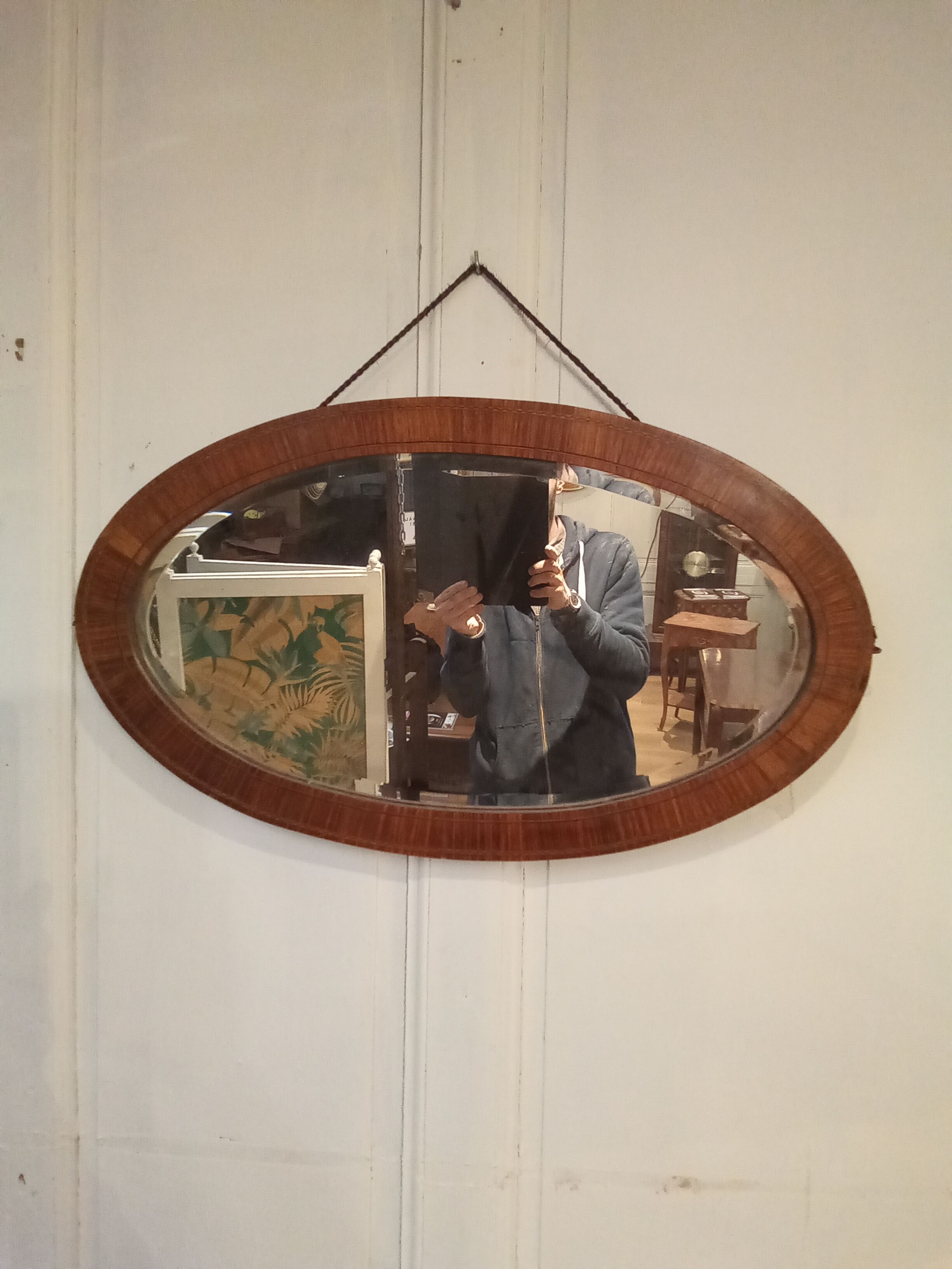 Art Deco oval mirror 75x44cm