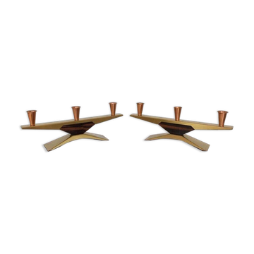 Bougeoirs danois, années 1960, ensemble de 2