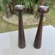 Pair of large Scandinavian teak candlesticks, vintage 1960.