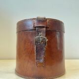 Leather collar box, circa 1900.