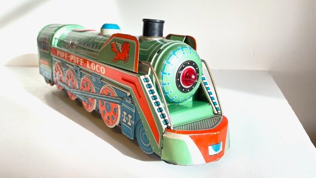 Metal toy vintage locomotive