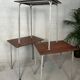 Vintage industrial school tables – steel and composite
