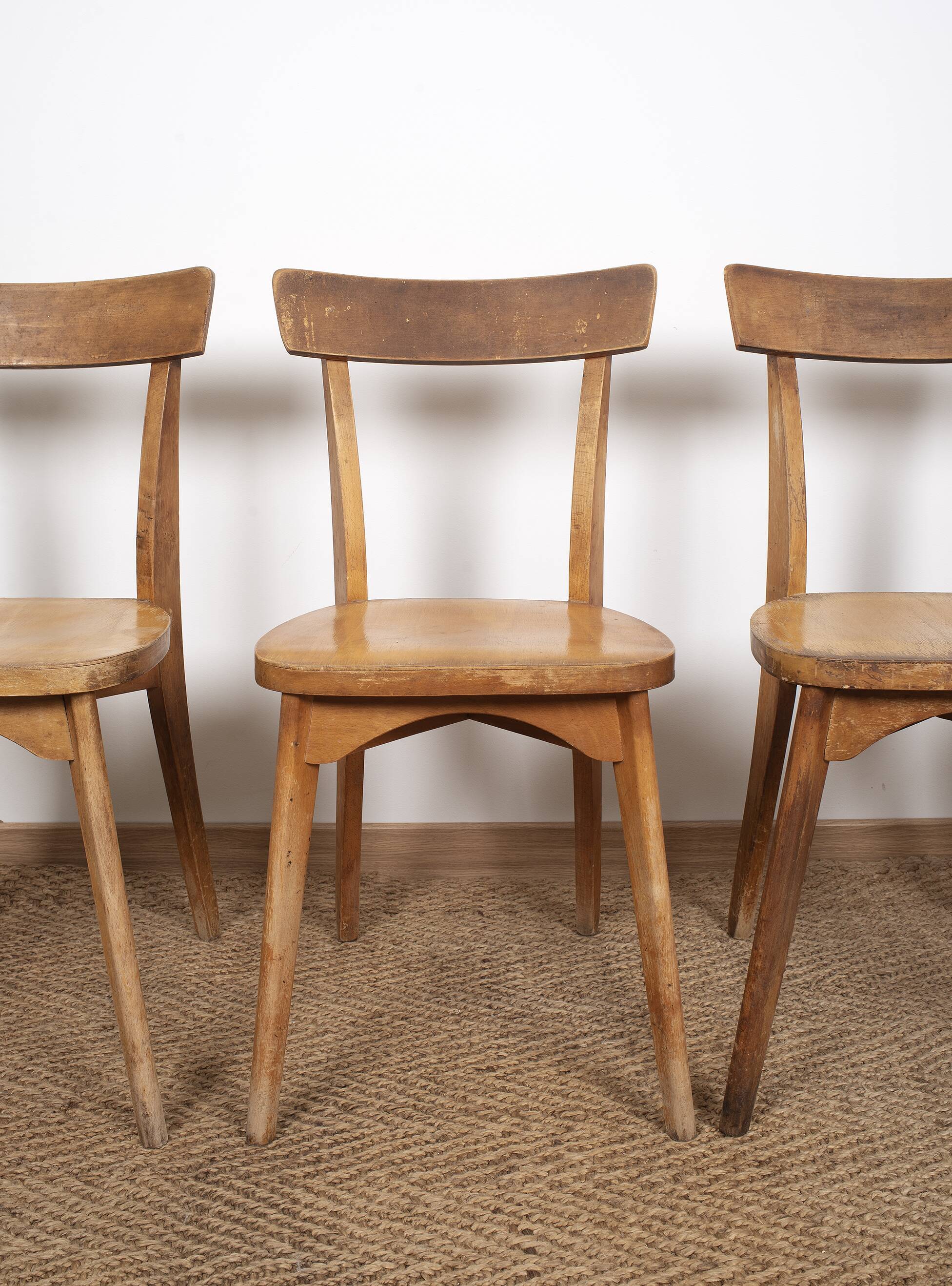 Ensemble de 4 chaises de bistrot luterma, estampillées