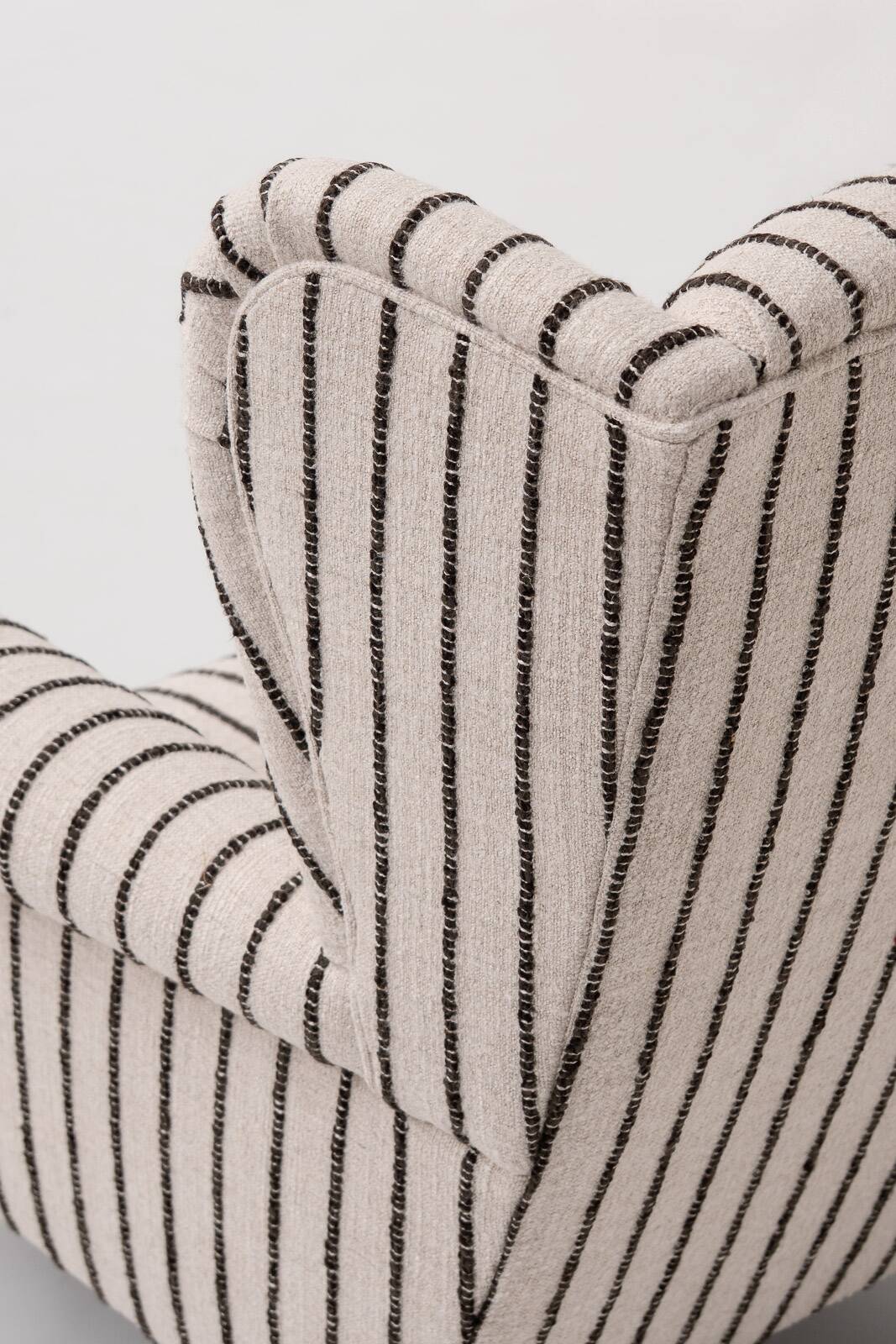 Pair of Striped French Bergère Armchairs, 1970s