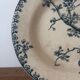 Old hollow plate Gien Terre de Fer Peafowl