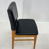 Set of 6 Leatherette & Wood Chairs, Czechoslovakia, 1960's