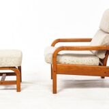 Vintage armchair with Denmark teak stool