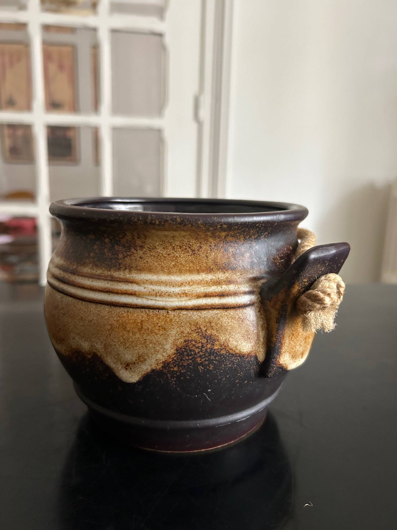 ceramic and rope pot cover