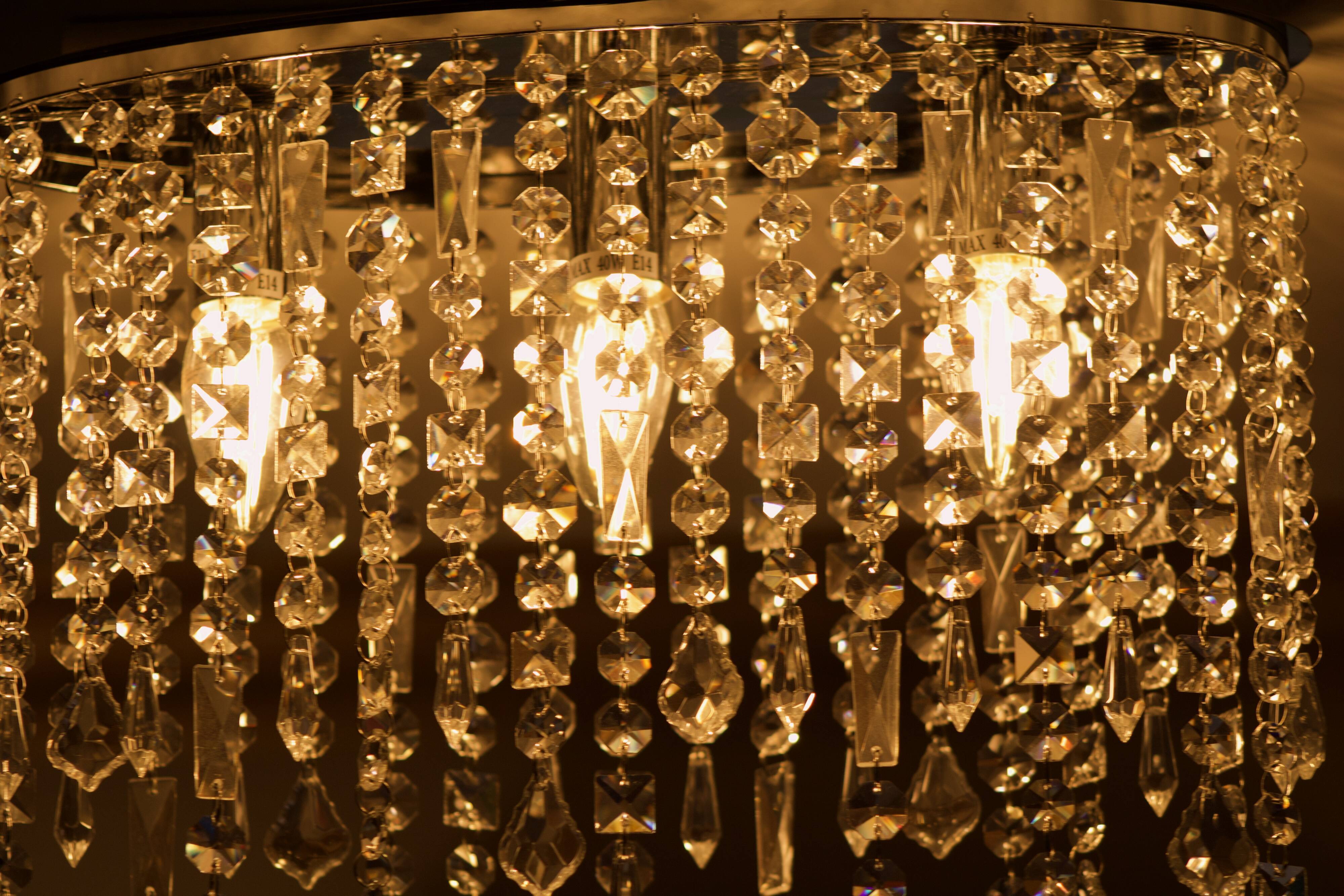 Minimalist glass fringe ceiling light