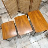 Vintage Scandinavian nesting coffee table in solid teak