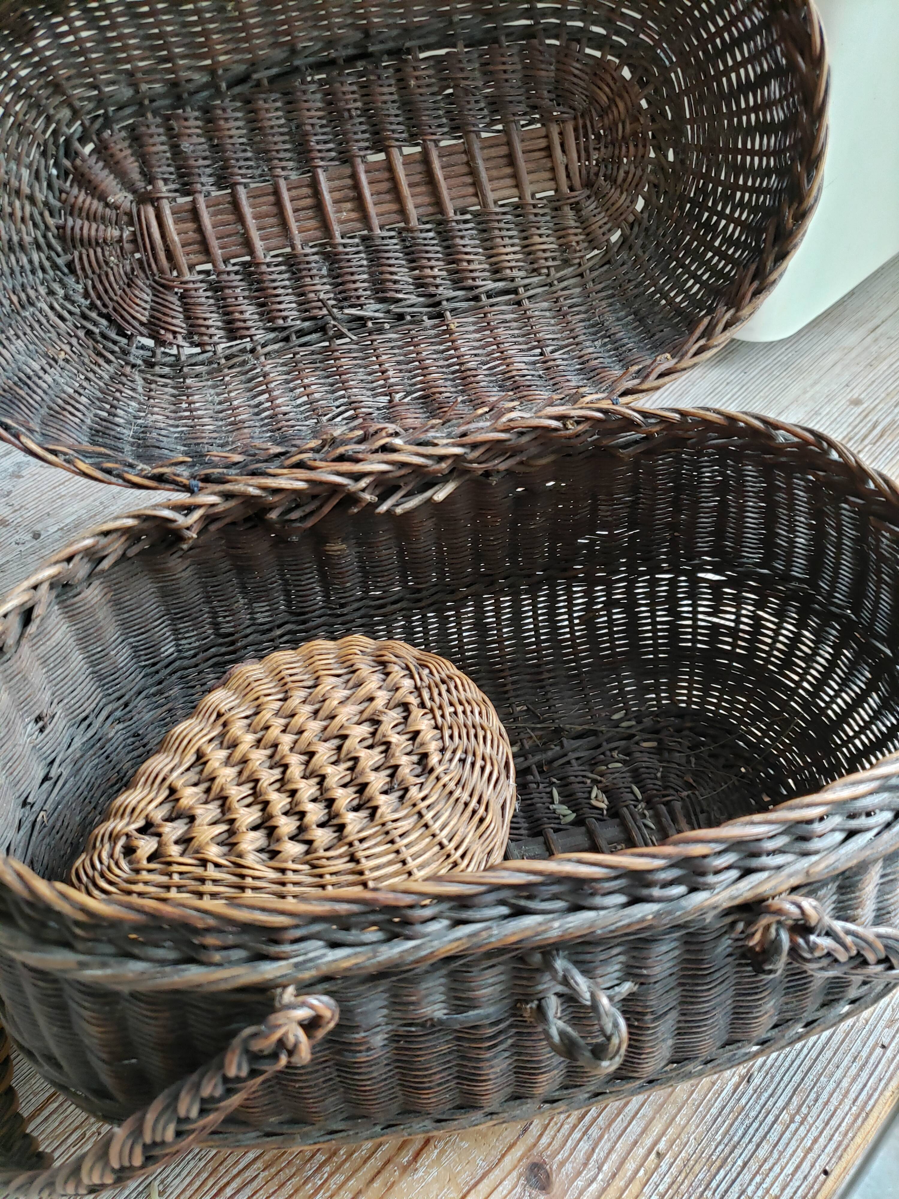Black wicker market basket