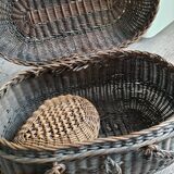 Black wicker market basket