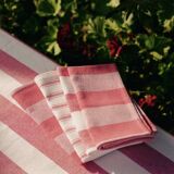 Pink striped tablecloth: 200cm x 160cm