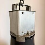 Industrial french dark blue enamel pendant lamp from mazda, 1960s