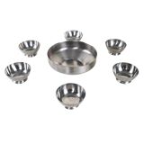 Set of stainless steel bowls, Italian design, 1980s, made in Italy