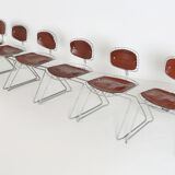 Set of six Beaubourg chairs designed by Michel Cadesin and Georges Laurent for the Centre Pompidou