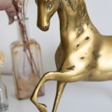 Vintage golden brass horse