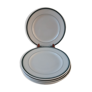 Set of 5 small flat plates Moulin des Loups years 50-60