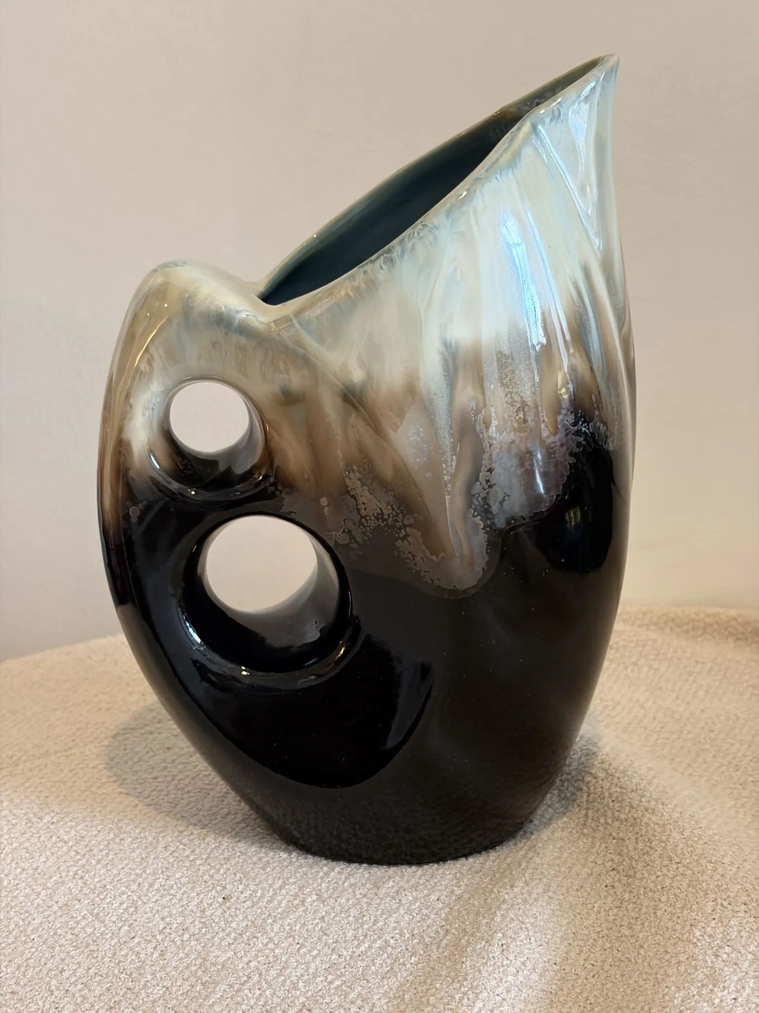 Mid-Century Modern "Forme Libre" Ceramic Pitcher Vase — 1960s