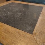 Blue stone and old teak table
