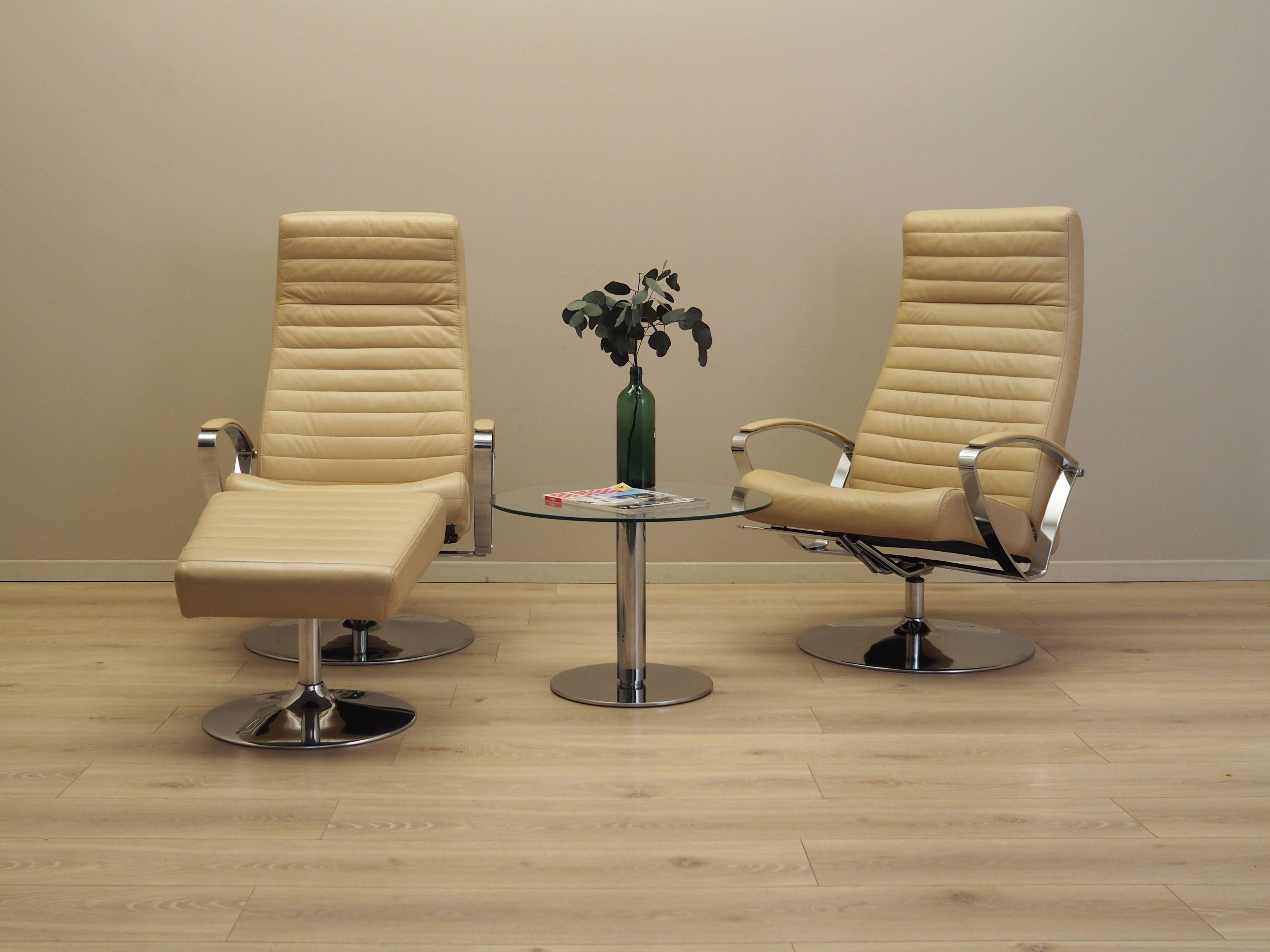 Lounge armchair and footstool set, Danish design, 1970s, manufacture: BoCon