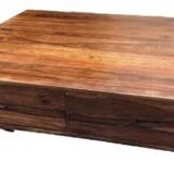 Table basse en bois, table ethnique