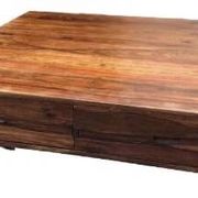 Table basse en bois, table ethnique