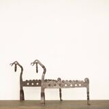 Hand-forged zoomorphic candle holders, Italy, 1950s, set of 2