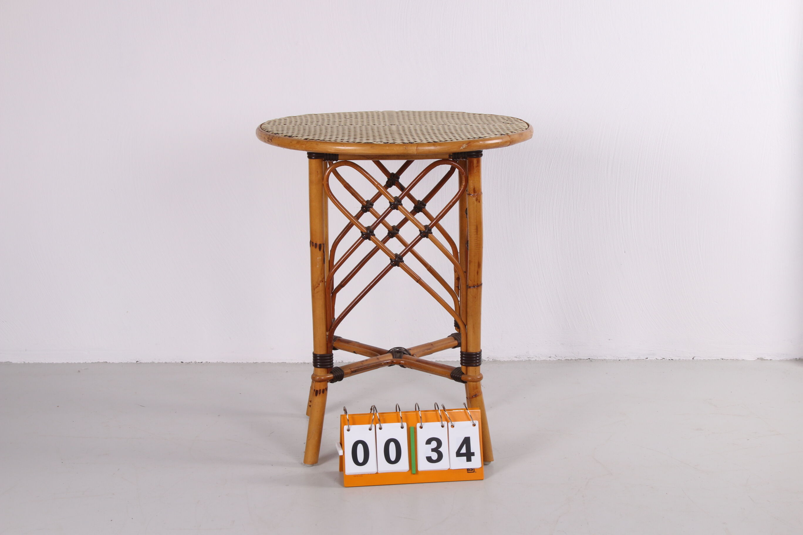 Vintage rattan table bamboo Bohemian style