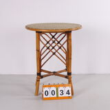 Vintage rattan table bamboo Bohemian style