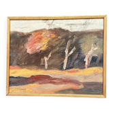 Original Swedish Oil on Canvas – "Landscape" by Bengt Delefors – Signed – Vintage & Framed – 43 × 53 cm (16.9" × 20.9")