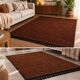 Moroccan Berber Mrirt rug in tobacco brown wool, black weave – 210 × 300.
