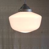 Suspension style Bauhaus globe opaline XL diam. 30cm - début XXeme