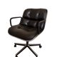 Charles Pollock Knoll Office Chair - Black Leather (Signed Model)