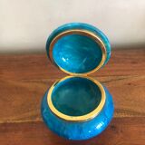 Blue alabaster box on lion's feet made in Italy