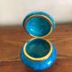 Blue alabaster box on lion's feet made in Italy