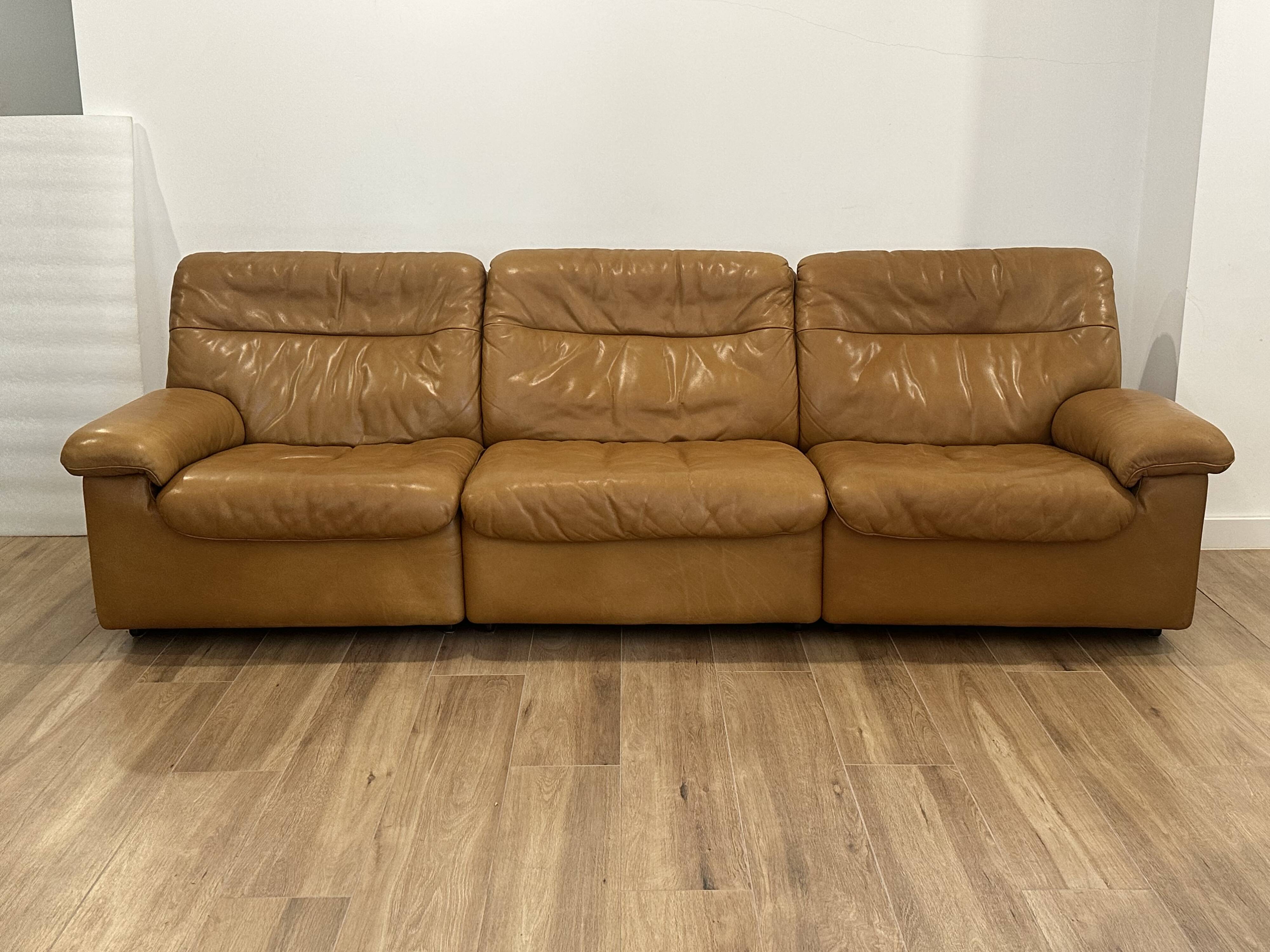 De Sede Leather Sofa Switzerland 1980s