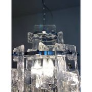 21st Century Transparent and Silver Chandelier in Murano Glass