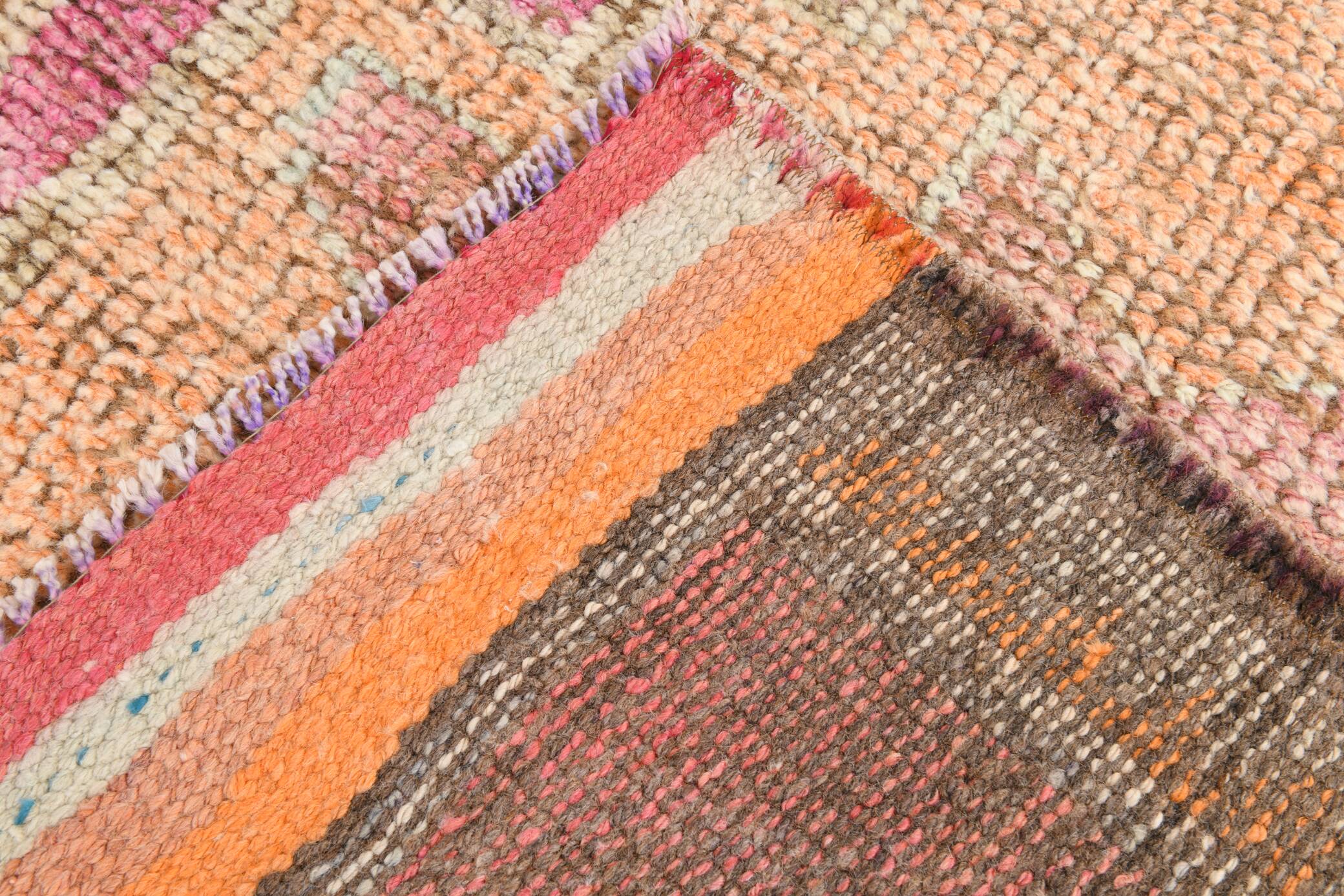 Tapis coureur vintage turc pastel rose 3x10, 97x310 cm