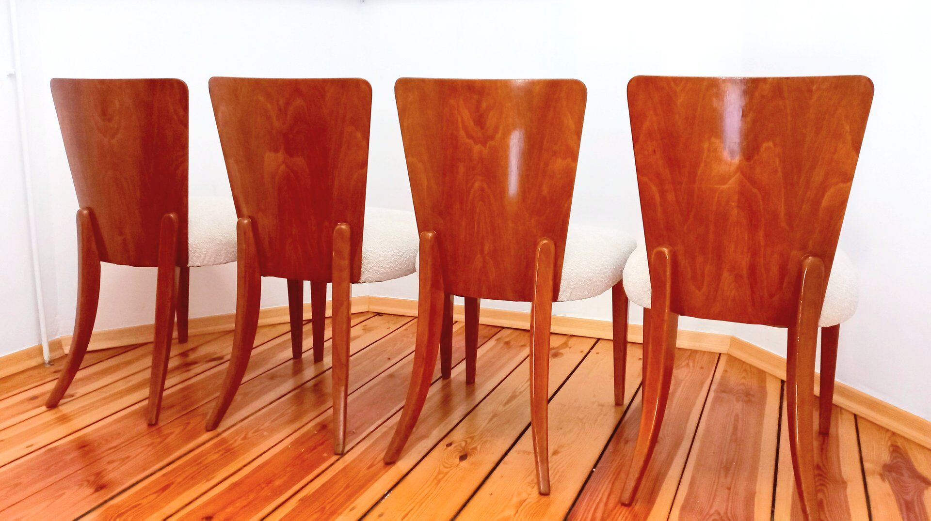 Chairs by J. Halabala for Up Races, Czechoslovakia, 1940s, Set of 4