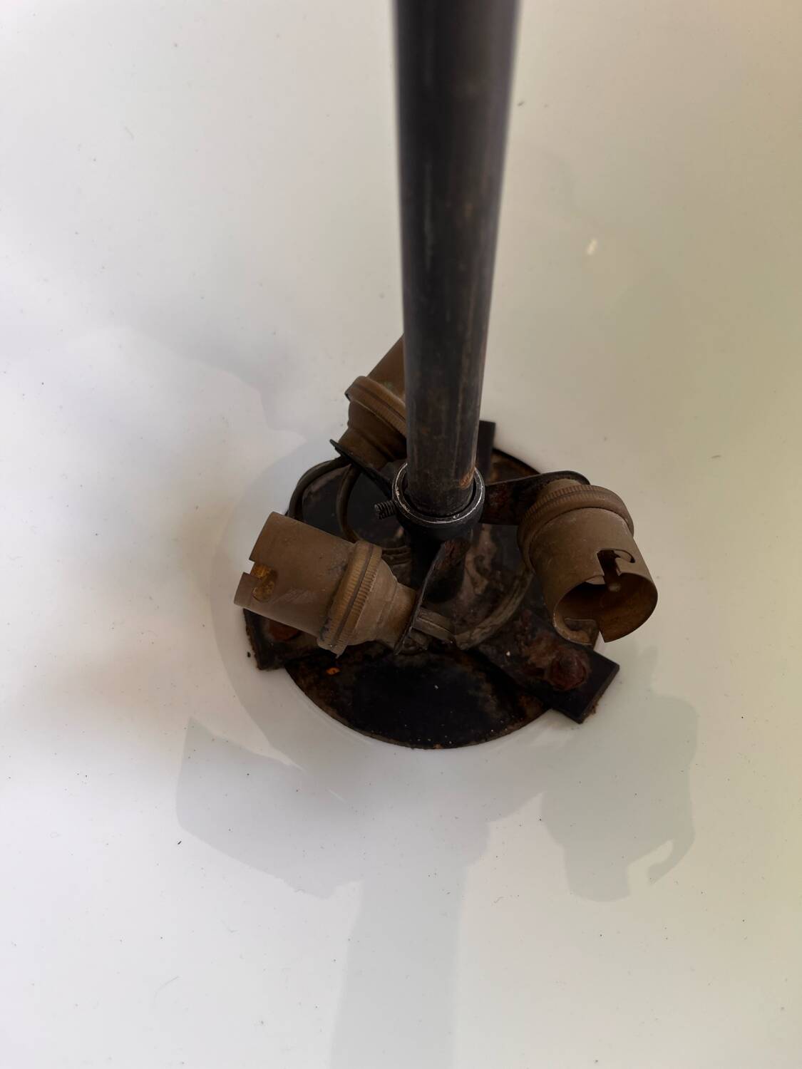 Pair of Art Deco opaline pendant lights from the 1940s