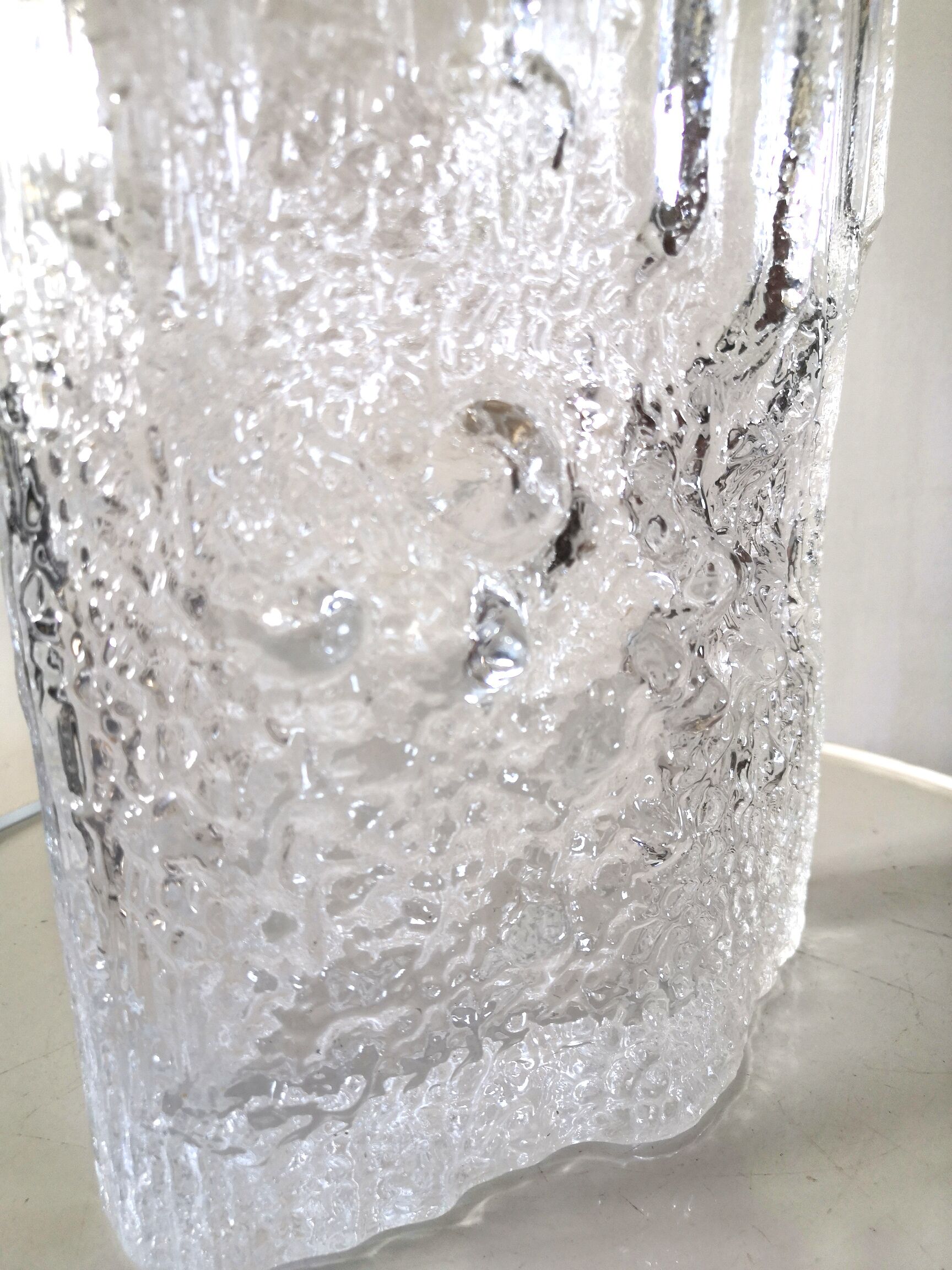 Vase en verre givré design Tapio Wirkkala pour Littala années 60 - 70