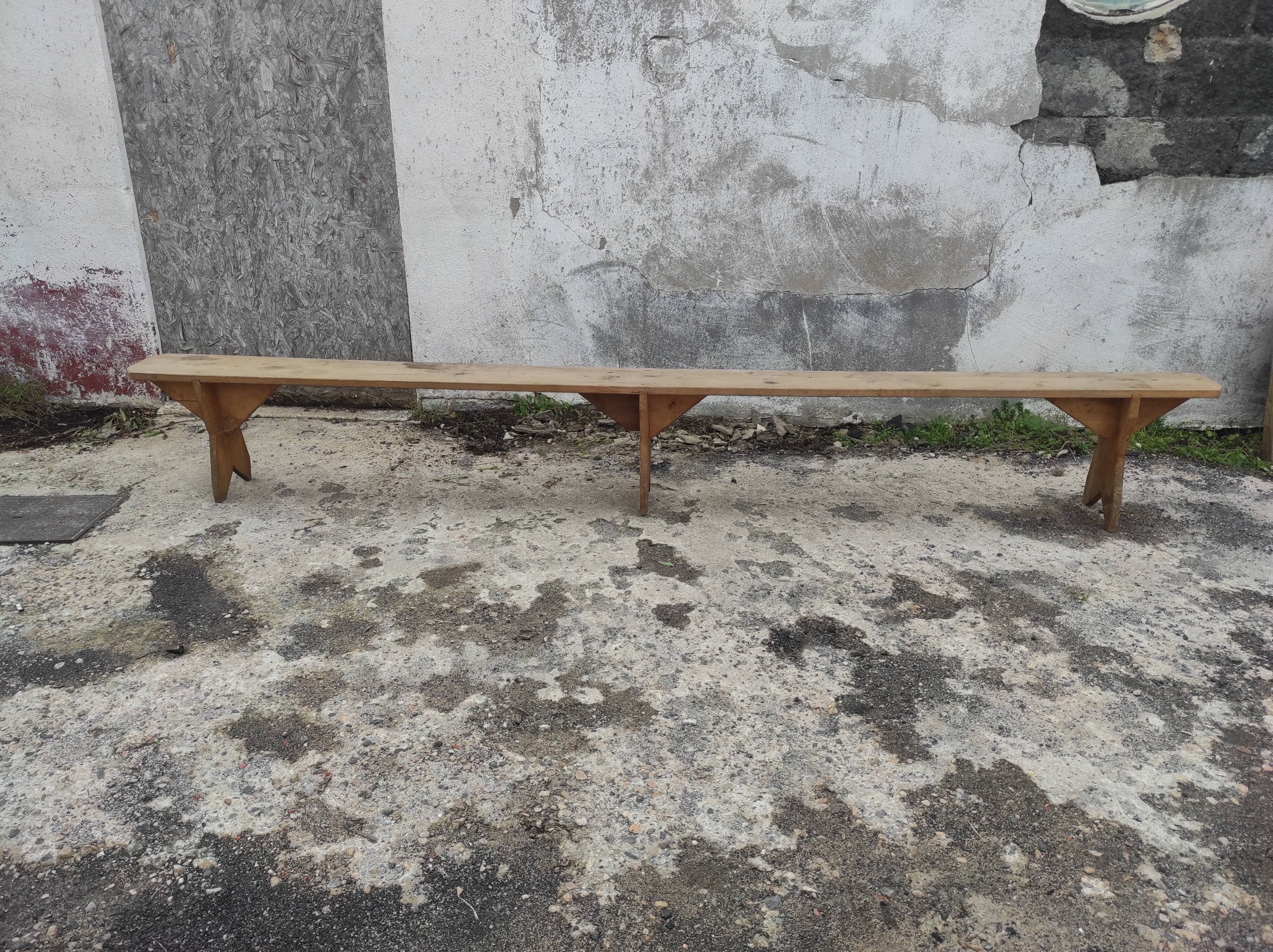 Banc de ferme en bois de sapin 3m50
